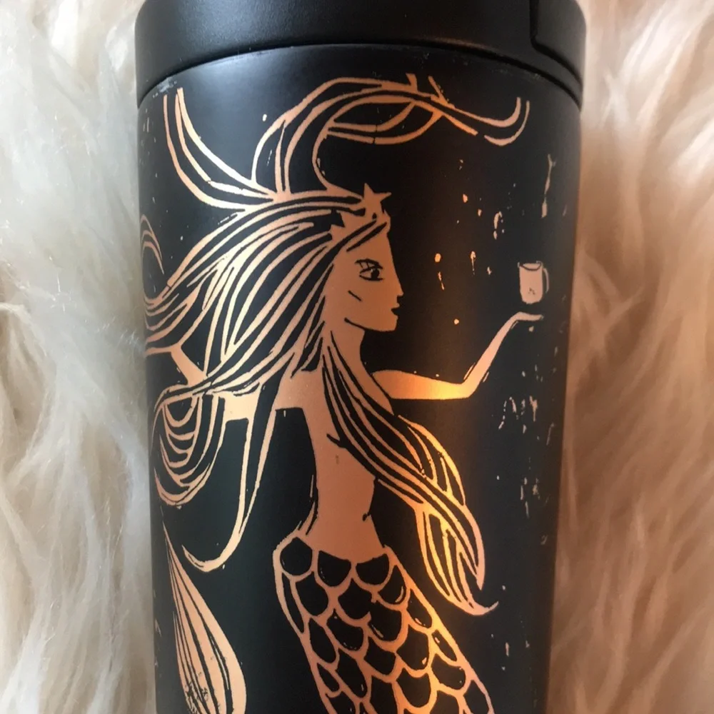 Starbucks Stainless Steel Matte Black Gold Siren